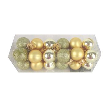 Jólakúlur gler Ø2 cm gylltar 24 stk 