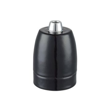 Perustæði E27 postulín Halo Design  svart