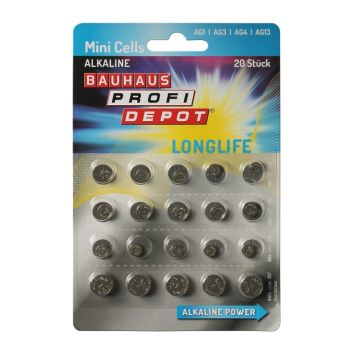 Rafhlöður Profi Depot mini AG1/AG3/AG4/AG13 20 stk