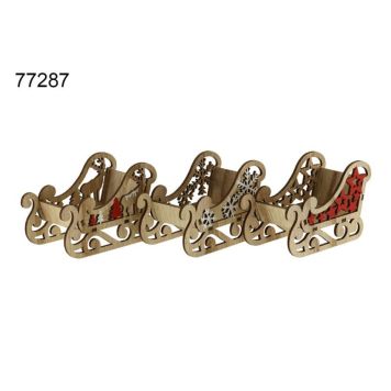 Sleði úr tré 11x7 cm 1 stk