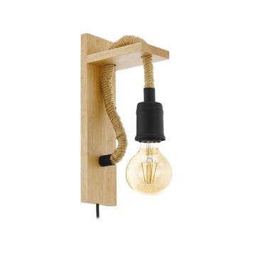 Veggljós E27 Rampside 30cm svart