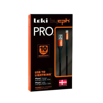 Hleðslusnúra USB lightning Leki Pro 3m