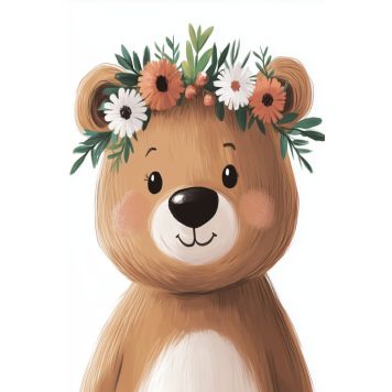 Hljóðvistarmynd björn brúnn 800x1220x20 mm InEx