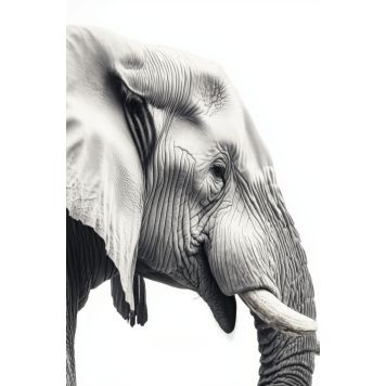 Hljóðvistarmynd fíll svarthvítur 800x1220x20 mm InEx