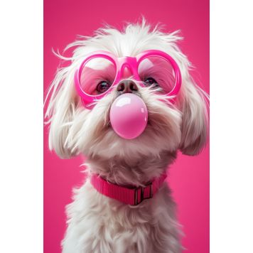 Hljóðvistarmynd hundur bleikur 800x1220x20 mm InEx