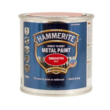 Járnmálning Hammerite smooth 0,25L rauð