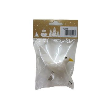 Fugl 9x7,5 cm hvítur