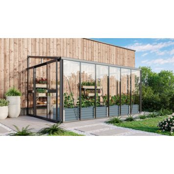 Gróðurhús Helena2 10,2 m² svart 3 mm hert gler