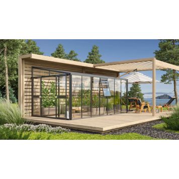 Gróðurhús Helena2 11,9 m² svart 3 mm hert gler