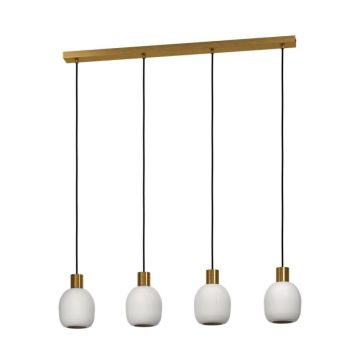 Hangandi ljós 4xE27 Manzanares burstað messing