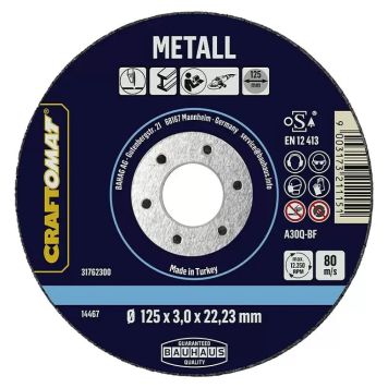 Skurðarskífa 125mm Craftomat málmur