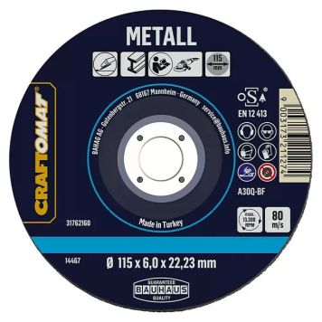 Slípiskífa 115x6mm Craftomat málmur