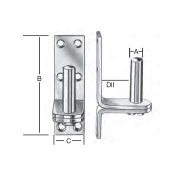 Veggfesting fyrir grindarlöm 13x103x39x23mm Vormann galv.