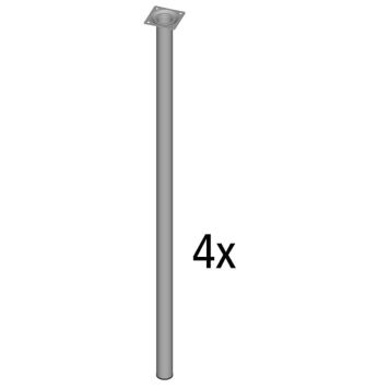 Borðfætur 4 stk Ø30x800 mm Element-System ál hvítir