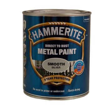 Járnmálning Hammerite smooth 0,75L silfurgrá