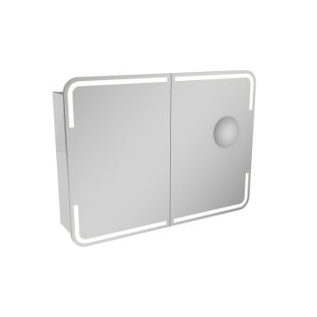 Speglaskápur rúnaður LED 100x73,7x15,7mm hvítur