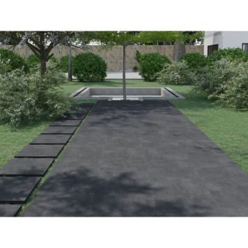 Flísar úti 60x60cm Concrete Black 20mm 0,72m²