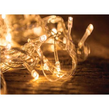 Jólasería glært hlýtt ljós 80 LED 3xAA