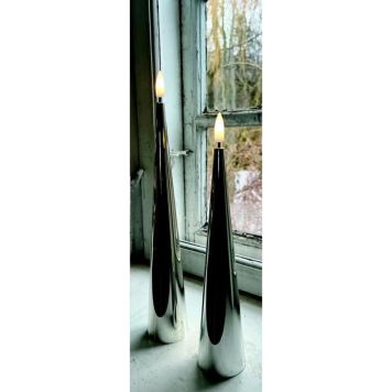 Kerti LED 2 stk silfur 22 & 26cm
