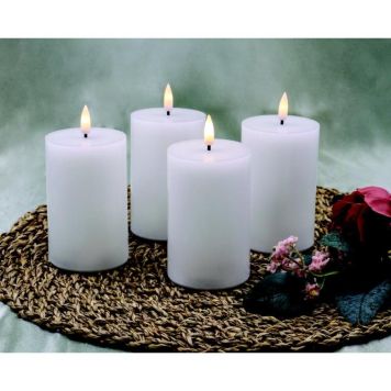 Rafhlöðukerti LED 6,5x10 cm 4 stk hvít 4x2 AAA