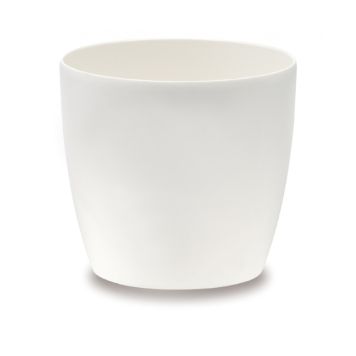 Blómapottur Brussels Diamond Round Ø22cm hvítur