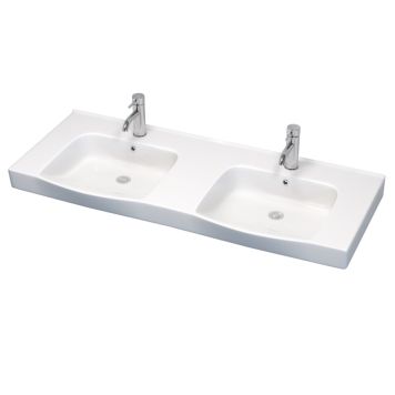 Handlaug tvöföld 120,5x46,5 cm Svanholm Søholt hvít