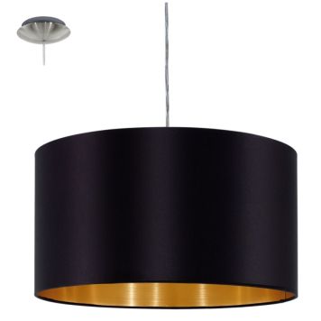 Hangandi ljós E27 Maserlo Ø38cm svart/gyllt