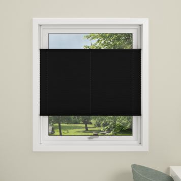 Plíseruð gardína 130x130 cm Debel Flex svört
