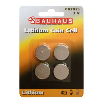 Rafhlöður CR2025 3V lithium BAUHAUS 4stk