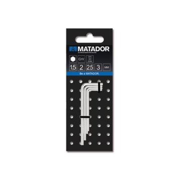 Sexkanntssett 1,5-3mm Matador 4stk