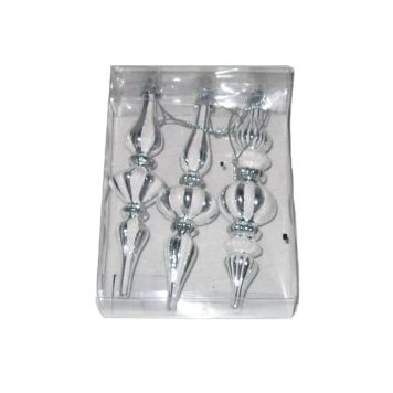 Jólatrésskraut 3 stk 13 cm silfurlitað