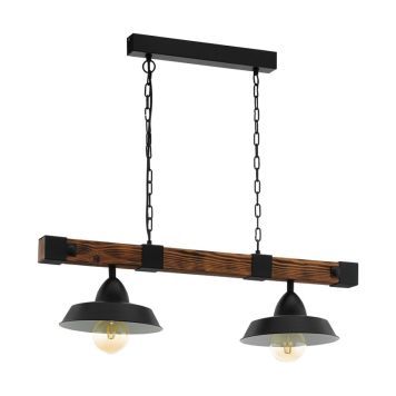 Hangandi ljós E27 Pendant Oldbury 86 cm viður/svart