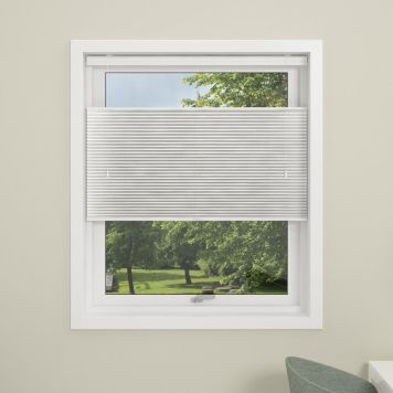 Plíseruð gardína 80x160 cm Debel Touch Split hvít