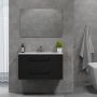 Baðinnrétting með handlaug 90 cm Camden matt svört