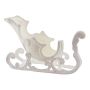 Sleði 17 cm hvítur með glimmeri