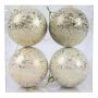 Jólakúlur Ø8 cm 4 stk gulllitaðar