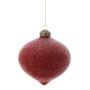 Jólakúla Ø10 cm gler rauð með glimmer Gamle Apotek 