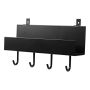 Hilla fyrir hljóðvistarplötu með 4 krókum 21,5cm svört