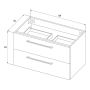 Handlaugarskápur 90cm Bath Deluxe Camden Hvítur