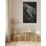 Hljóðvistarmynd ljón svarthvítt 800x1220x20 mm InEx