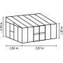 Gróðurhús Helena2 10,2 m² svart 3 mm hert gler