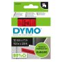 Límmiði fyrir DYMO D1 merkivél 12mm x 7m svartur/rauður