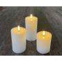 Rafhlöðukerti LED Ø7,5x10-15 cm 3 stk hvít USB