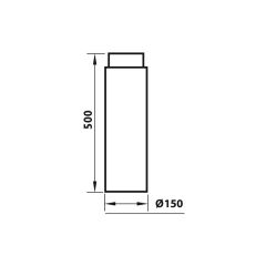 Rör fyrir kamínu 500xØ150 mm Aduro svart