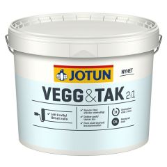 Loft- &amp; Veggmálning 2 í 1 hvítur grunnur 9L Jotun