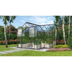 Gróðurhús Sirius 13 m² svart 3 mm hert gler